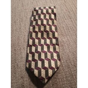 Prima Italy Abstract Geometric Tie‎ Neck Tie 100% Silk